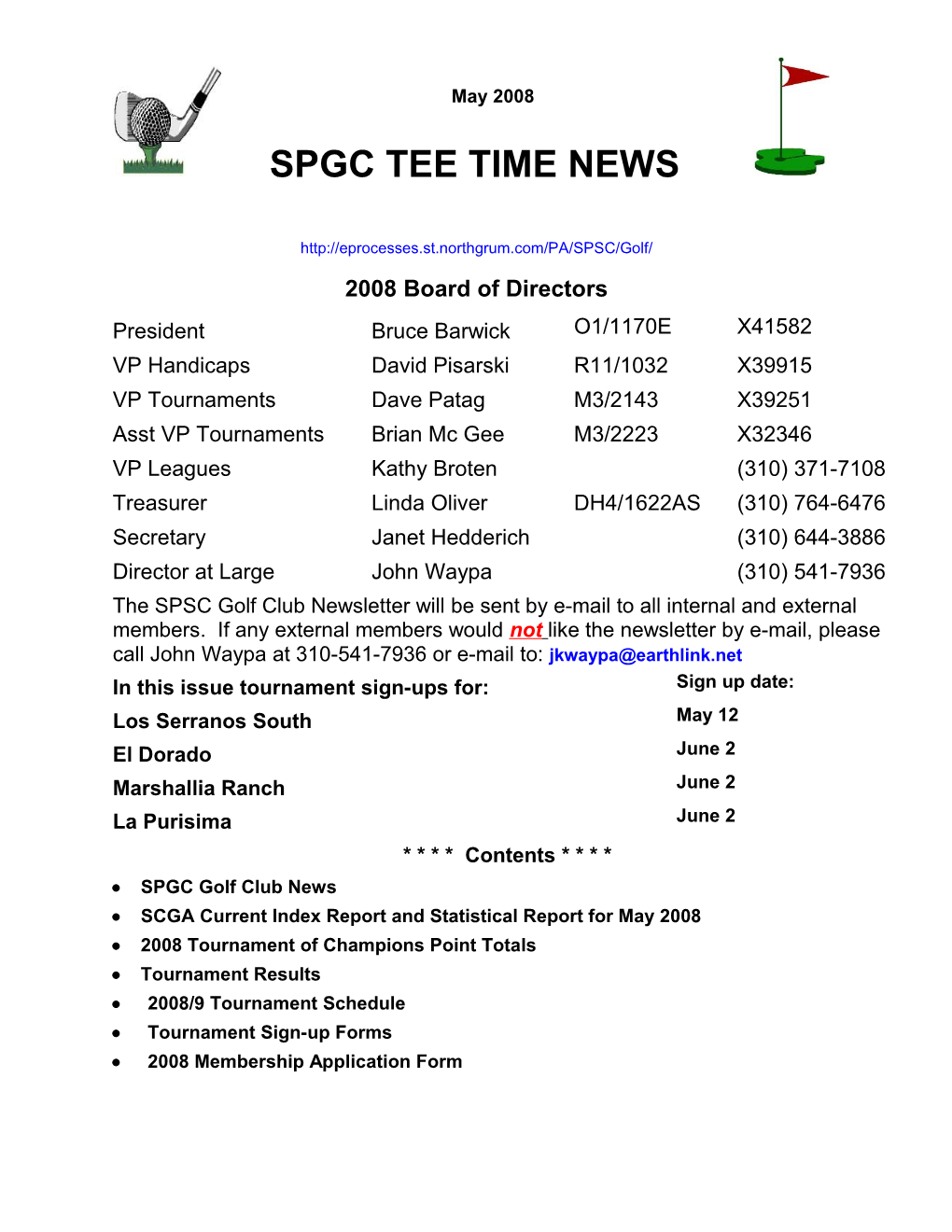 Space Park Golf Club News s1