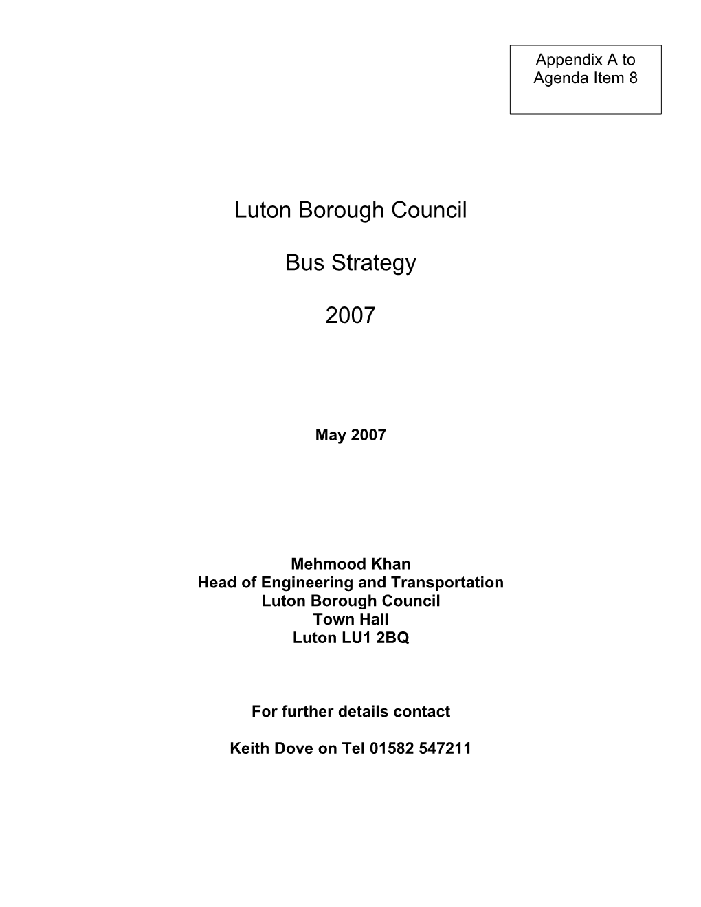 Luton Borough Council Bus Strategy 2007
