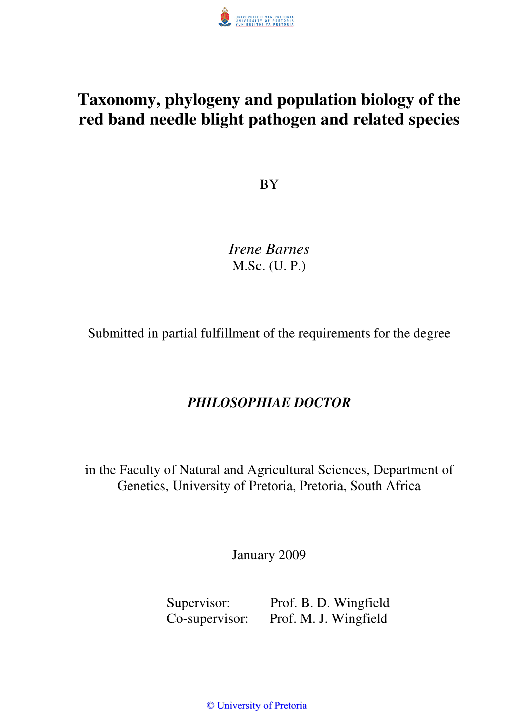 Taxonomy, Phylogeny and Population Biology of the Red Band Needle Blight Pathogen and Related Species