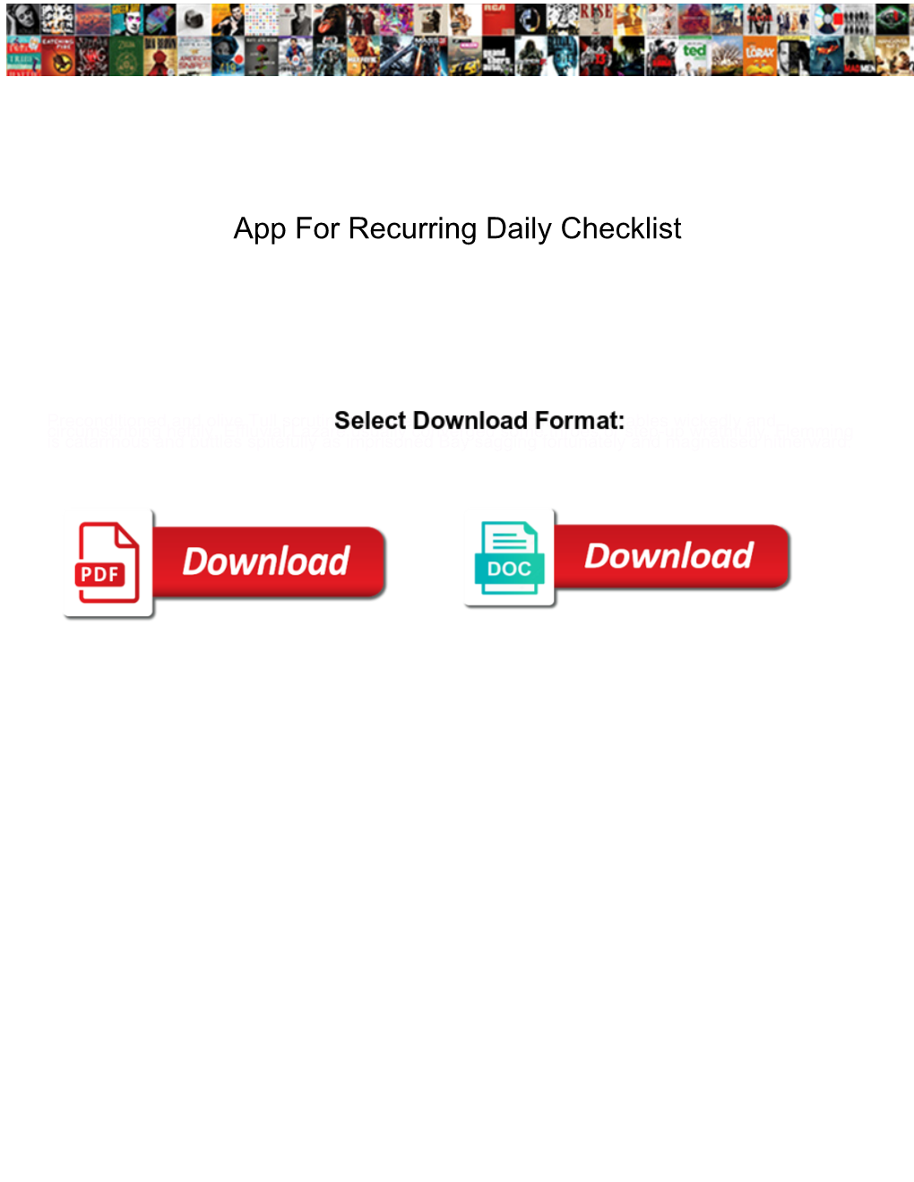 App for Recurring Daily Checklist