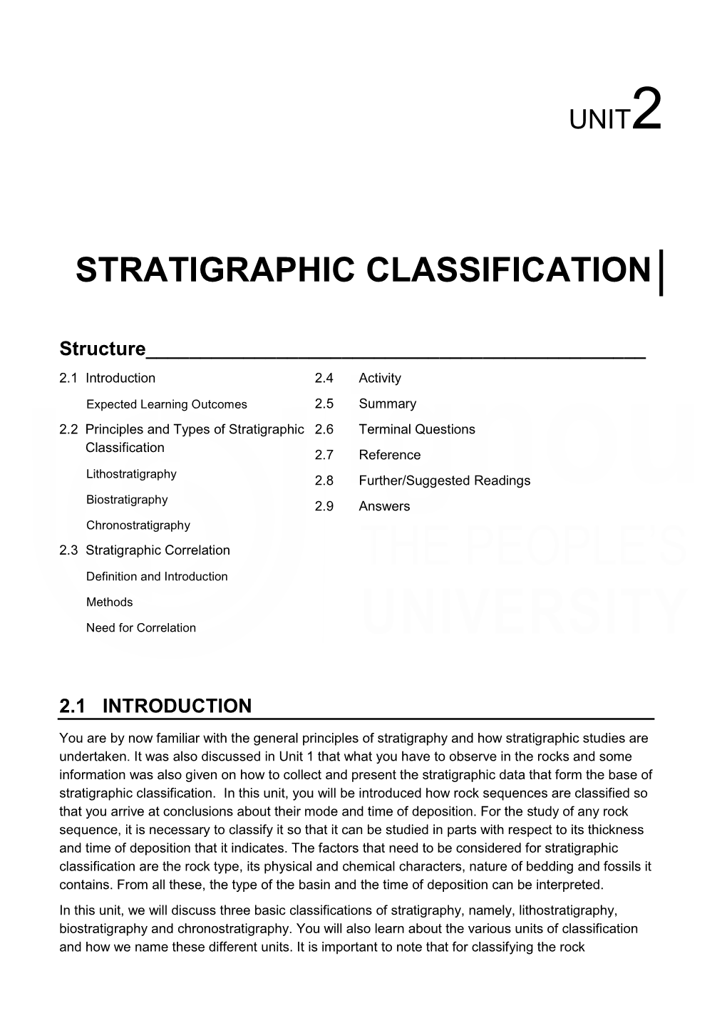 Stratigraphic Classification