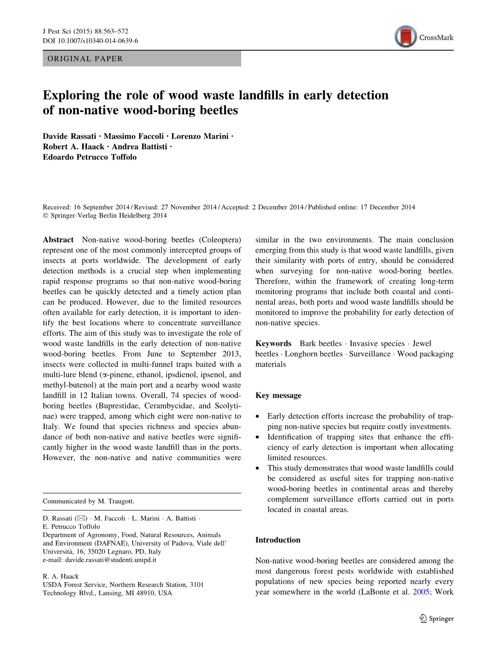 Exploring the Role of Wood Waste Landfills in Early Detection of Non