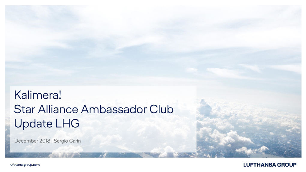 Kalimera! Star Alliance Ambassador Club Update LHG