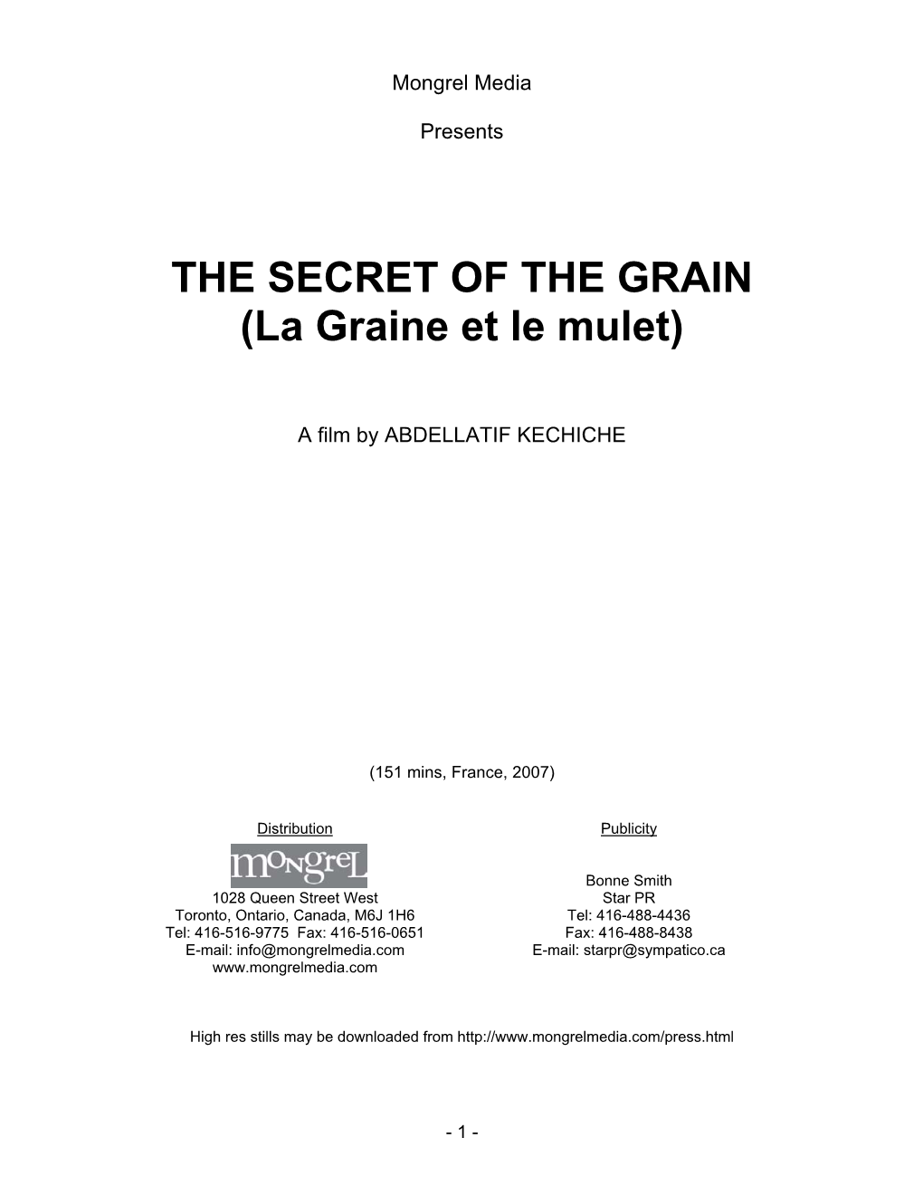 THE SECRET of the GRAIN (La Graine Et Le Mulet)