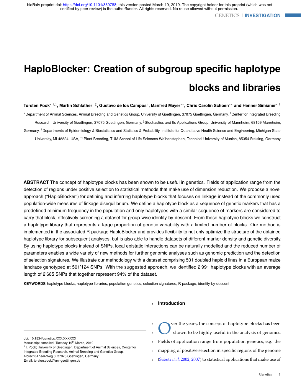 Haploblocker: Creation of Subgroup Specific Haplotype Blocks and Libraries