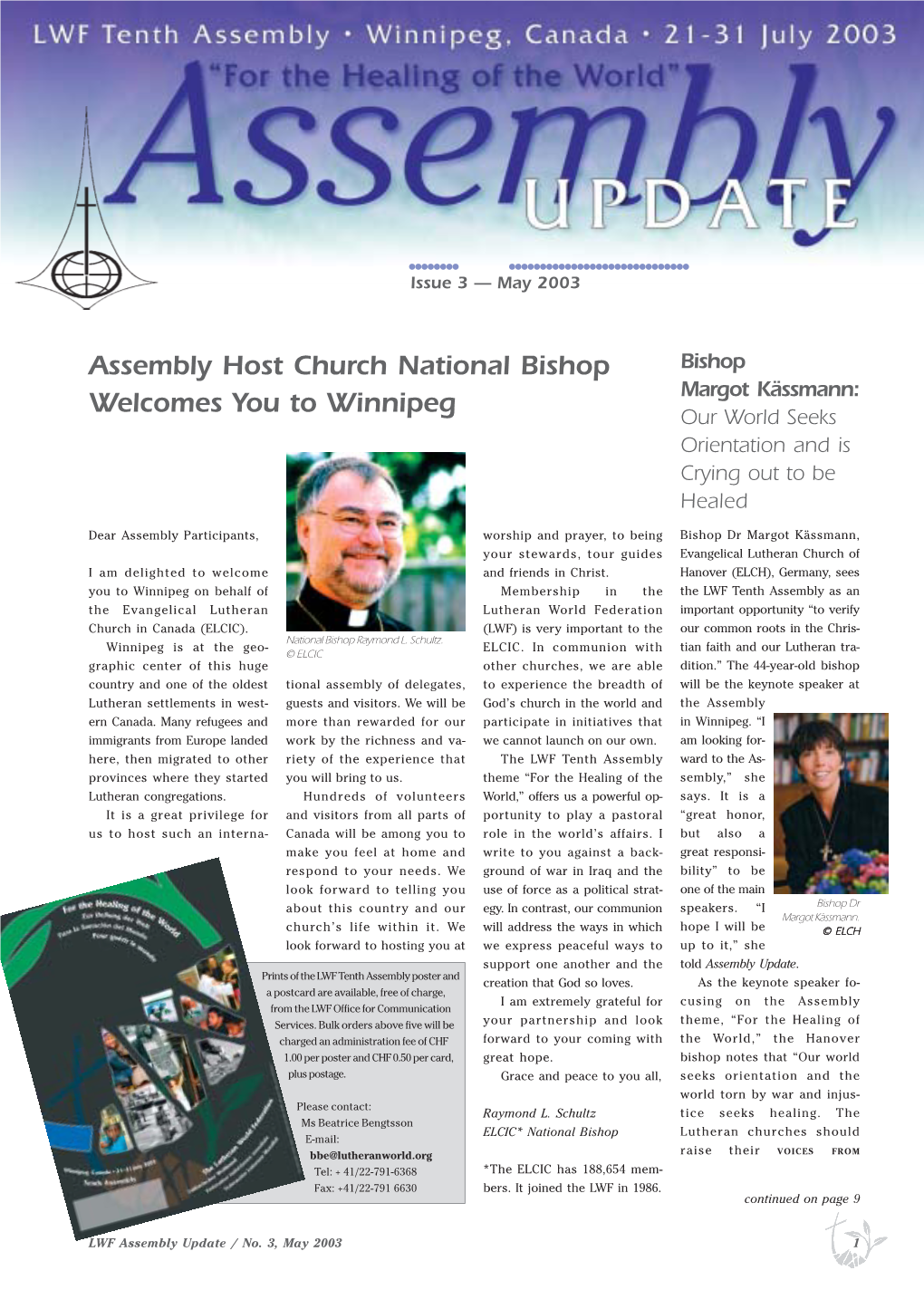 Assembly Host Church National Bishop Welcomes You to Winnipeg
