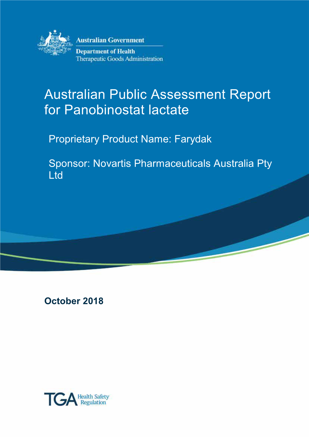 Australian Public Assessment Report for Panobinostat Lactate