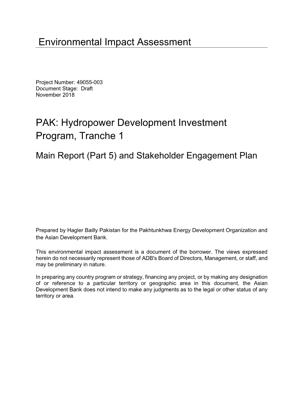 49055-003: Hydropower Development Investment Program