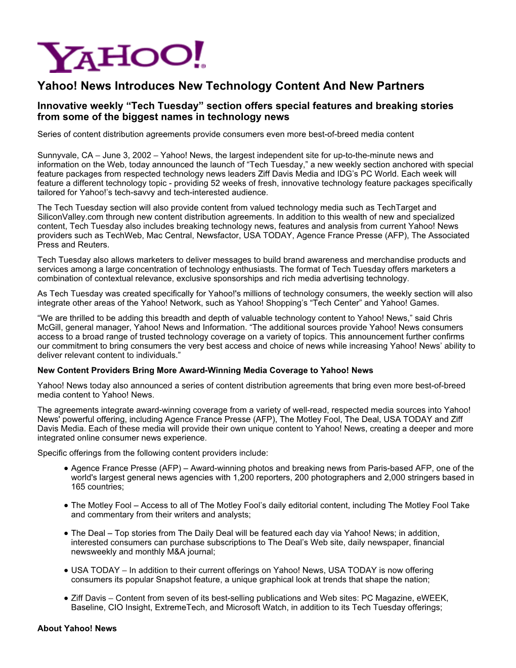 Yahoo! News Introduces New Technology Content And