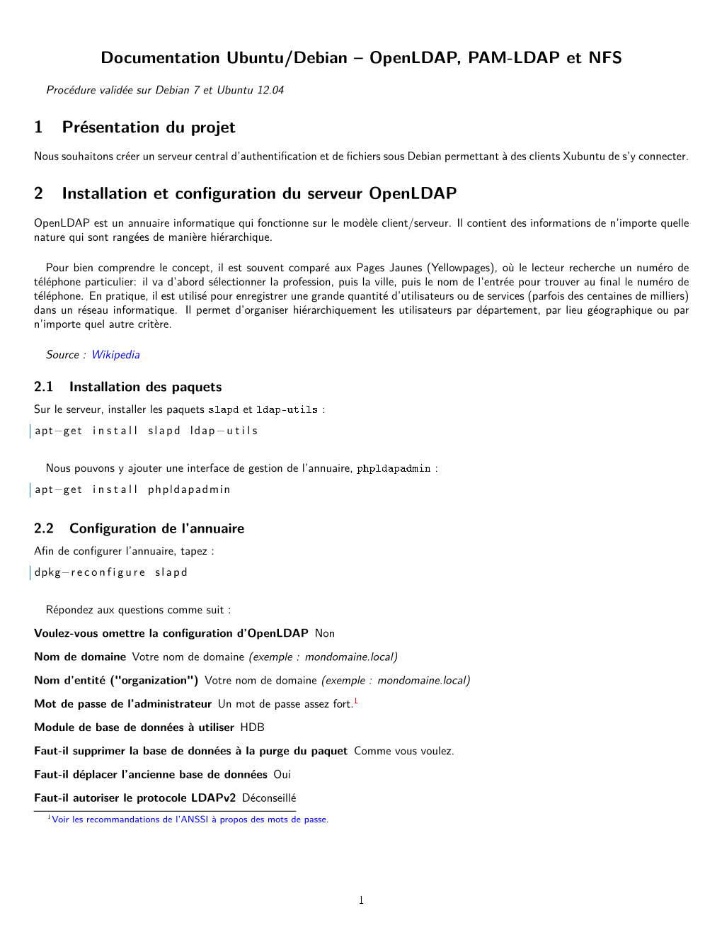 Documentation Ubuntu/Debian – Openldap, PAM-LDAP Et NFS