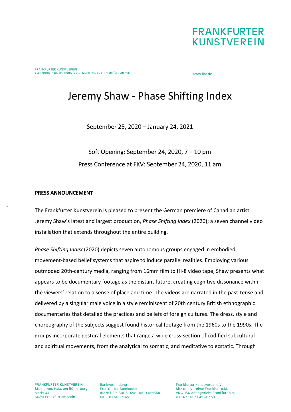 Jeremy Shaw - Phase Shifting Index