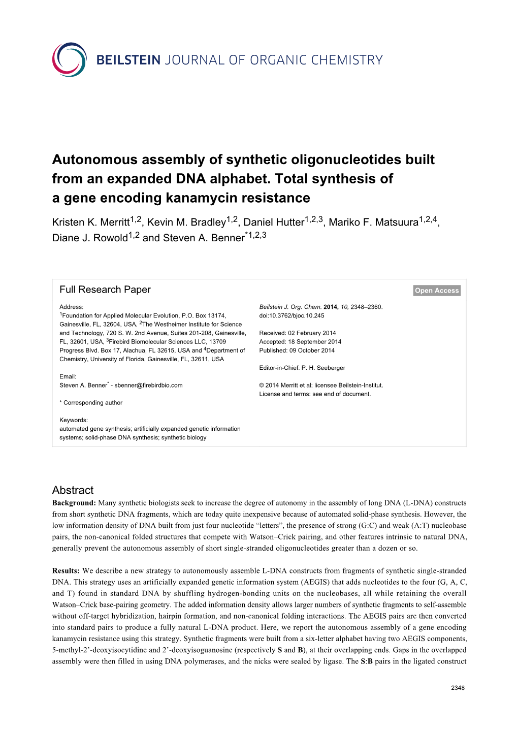 Autonomous Assembly of Synthetic Oligonucleotides Built from an Expanded DNA Alphabet