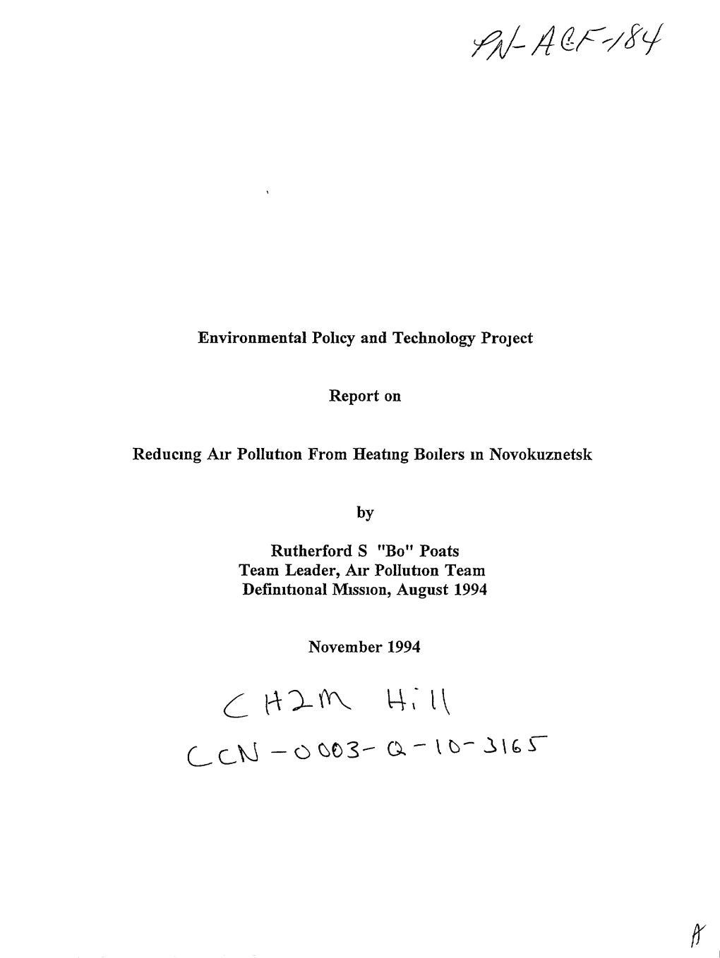 Environmental Policy and Technology Project Report on Reducing Air