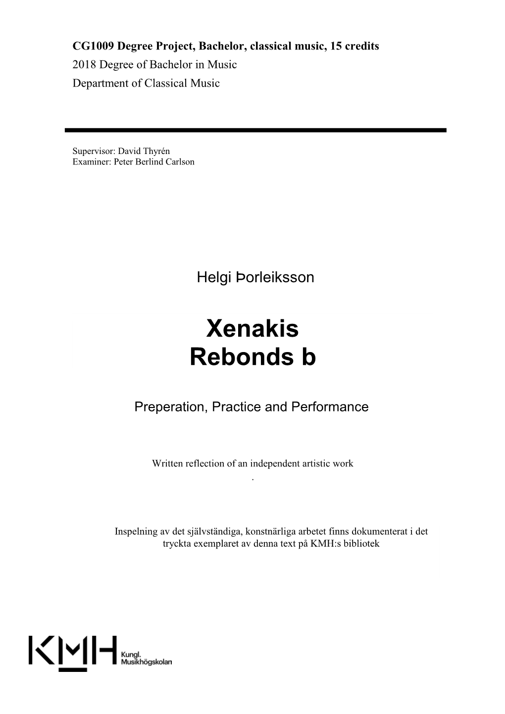 Xenakis Rebonds B