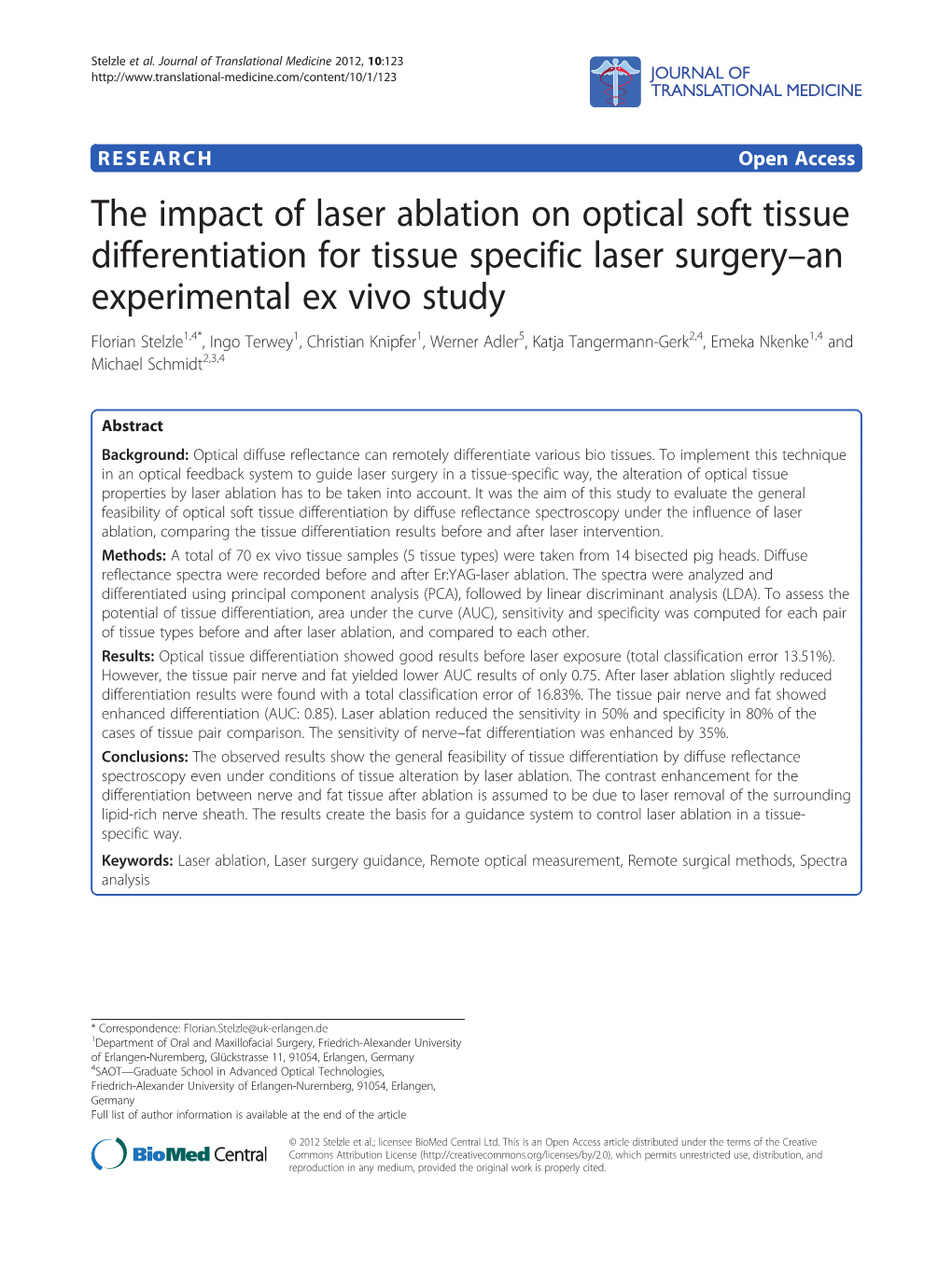 The Impact of Laser Ablation on Optical Soft Tissue Differentiation for Tissue