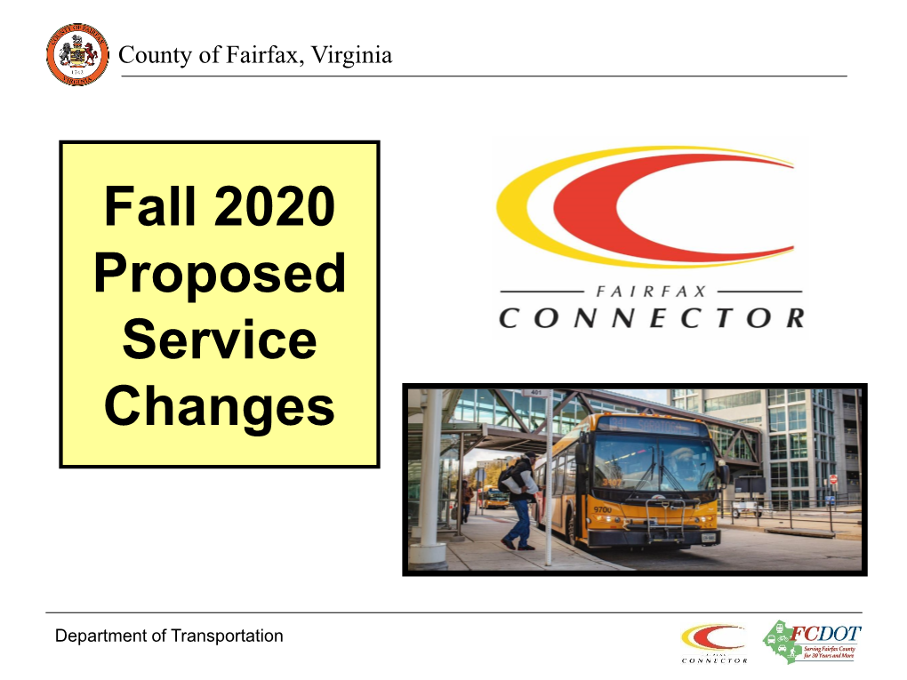 Fall 2020 Proposed Service Changes