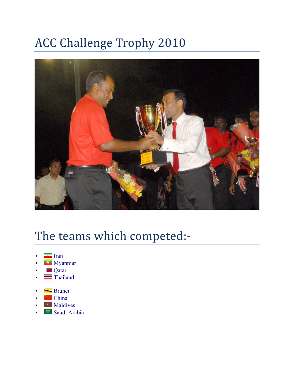 2010 Asian Cricket Council Challenge Trophy