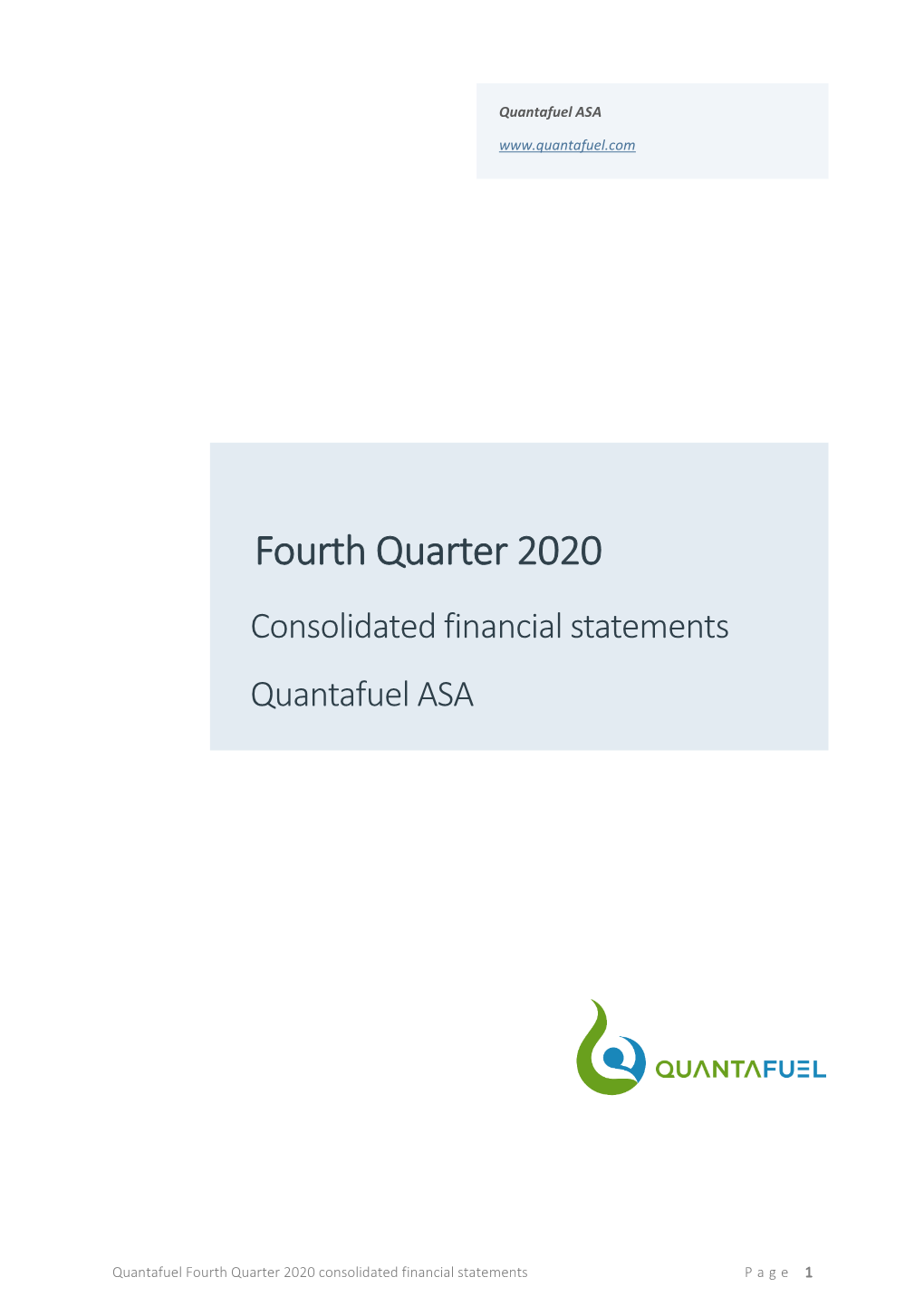 Fourth Quarter 2020
