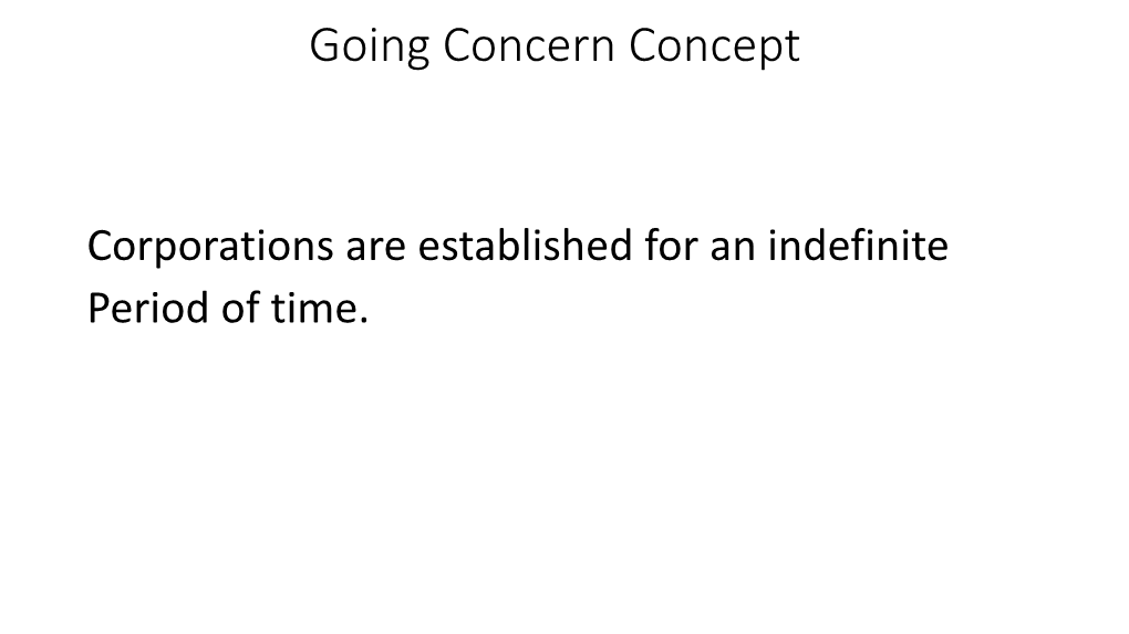 Going Concern Concept