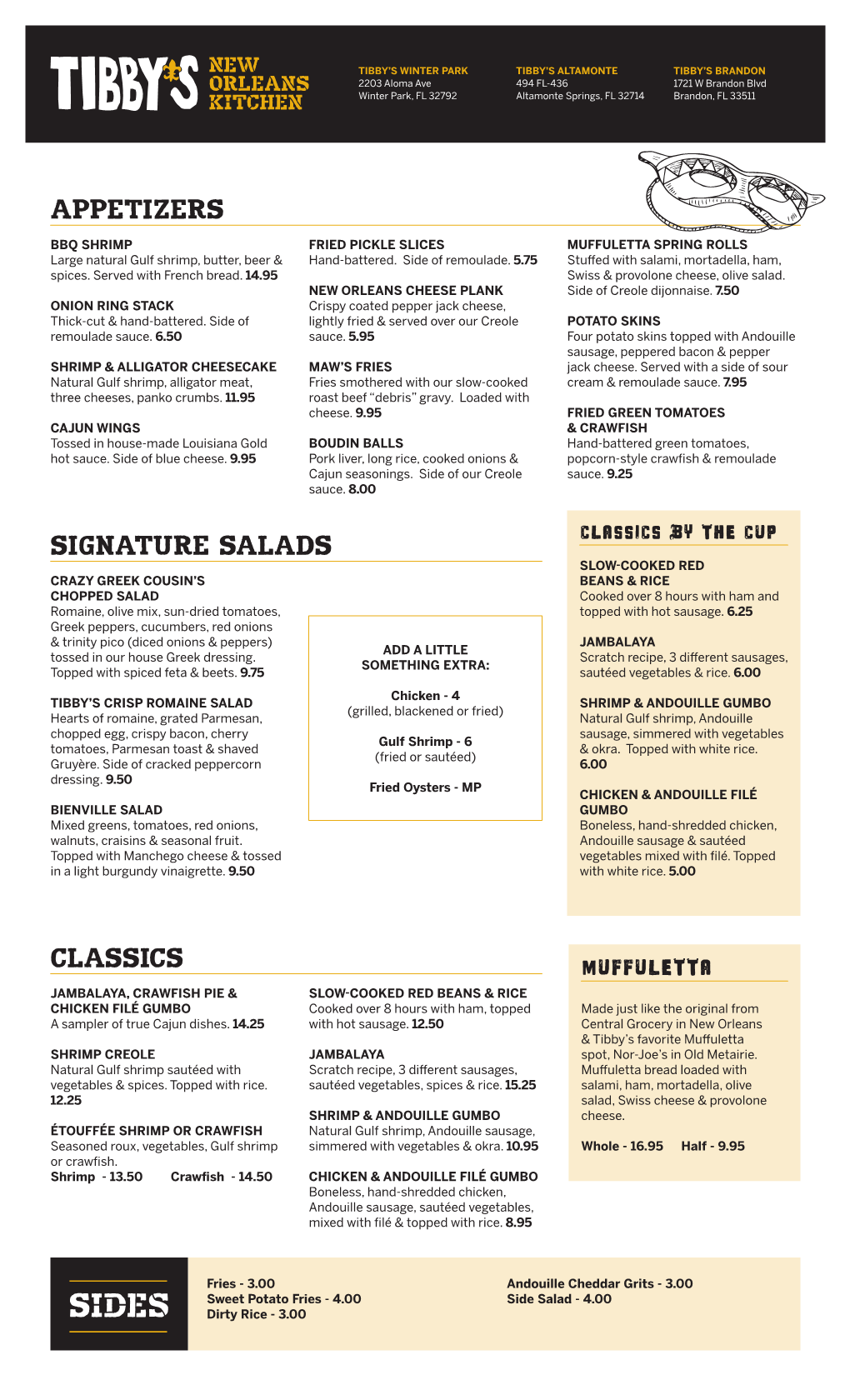 Appetizers Signature Salads Classics