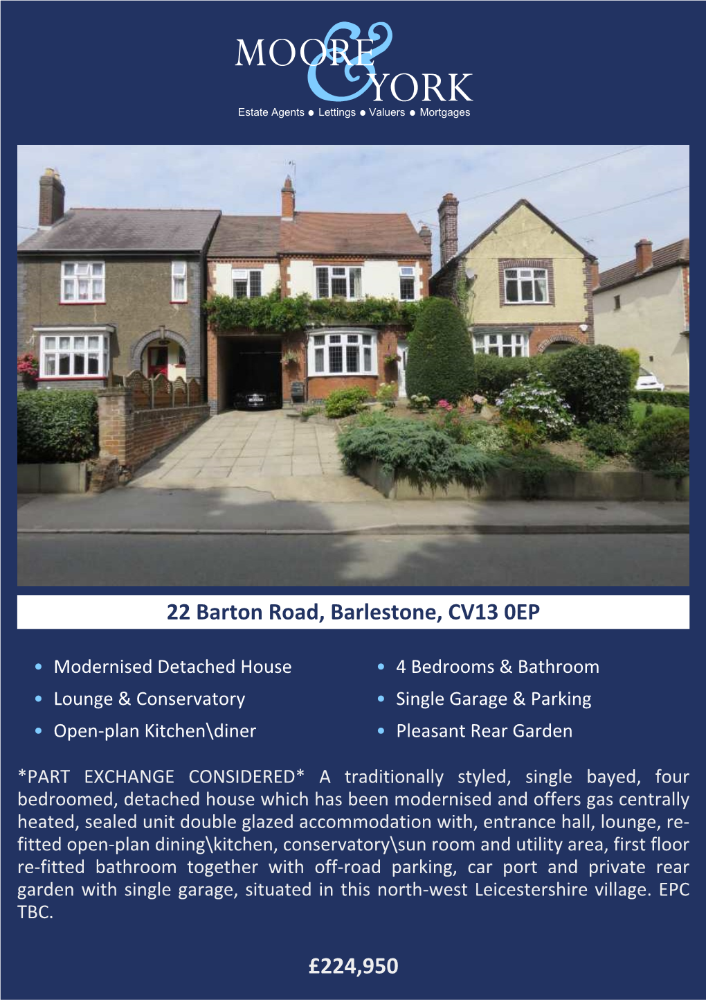 £224,950 22 Barton Road, Barlestone, CV13