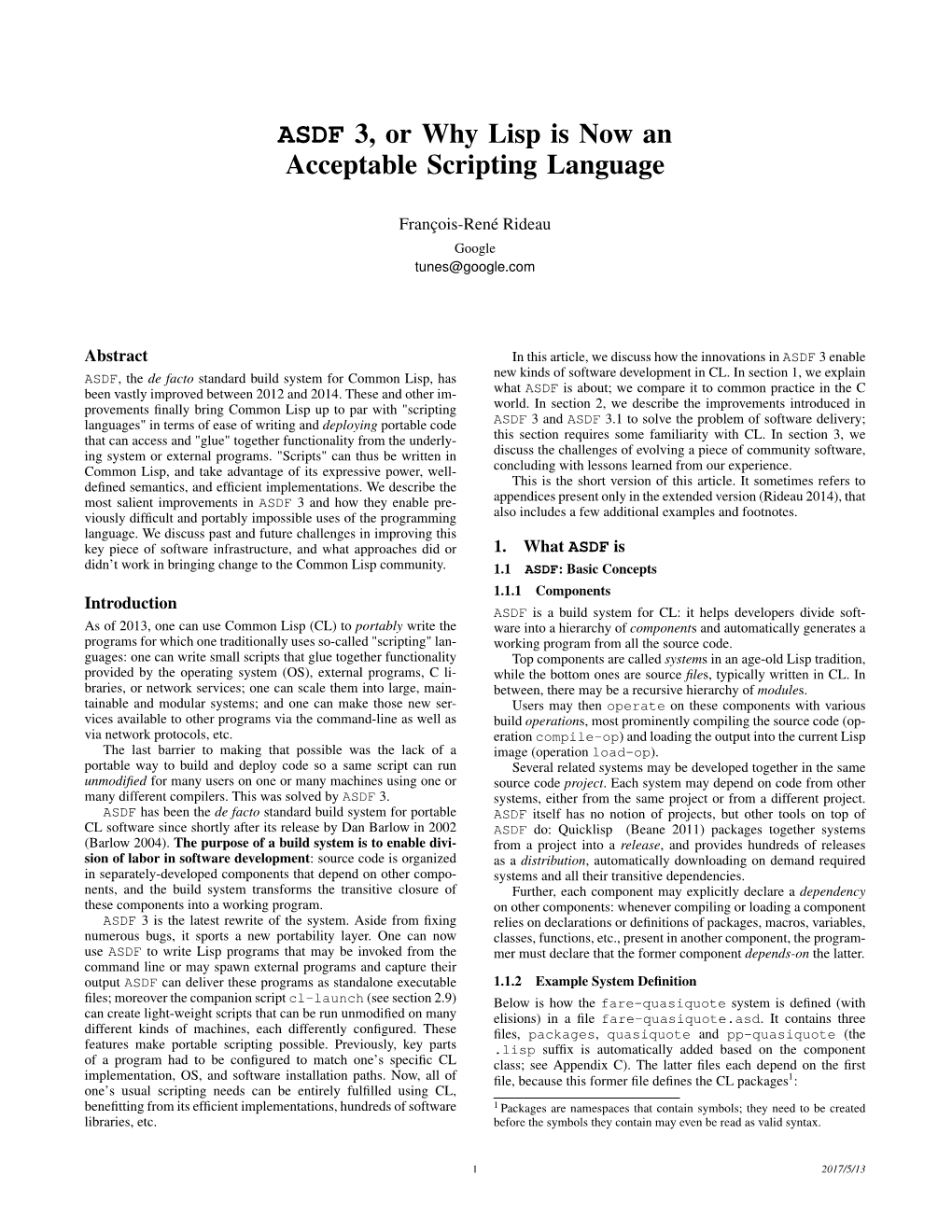 ASDF 3, Or Why Lisp Is Now an Acceptable Scripting Language