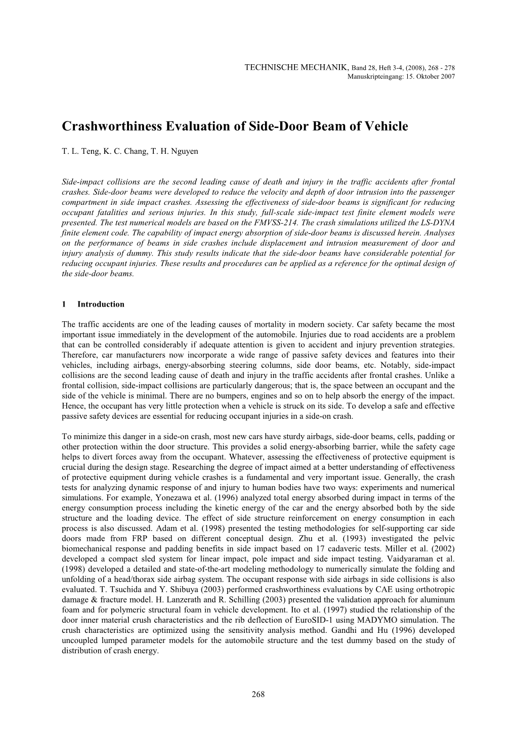 Crashworthiness Evaluation of Side-Door Beam of Vehicle