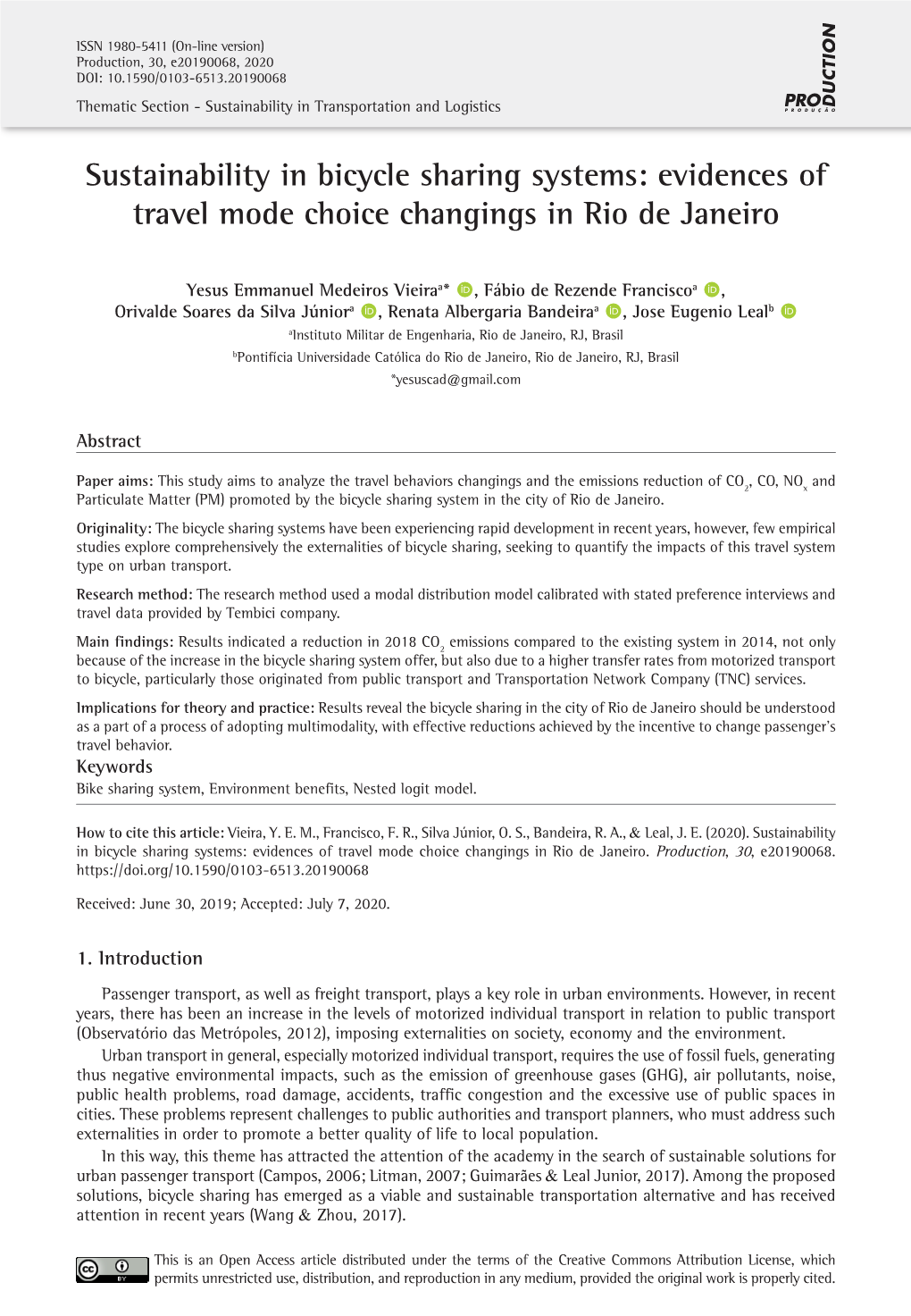 Evidences of Travel Mode Choice Changings in Rio De Janeiro