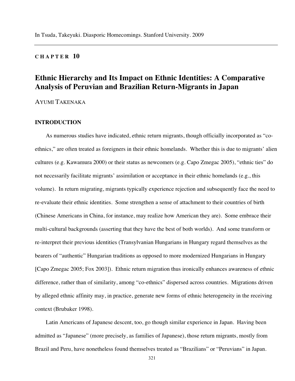 Ethnic Hierarchy and Its Impact on Ethnic Identities: a Comparative Analysis of Peruvian and Brazilian Return-Migrants in Japan