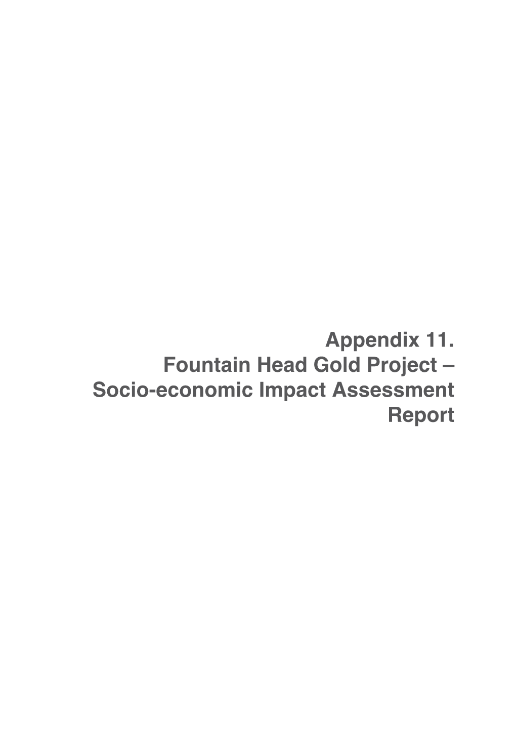 Socio-Economic Impact Assessment Report
