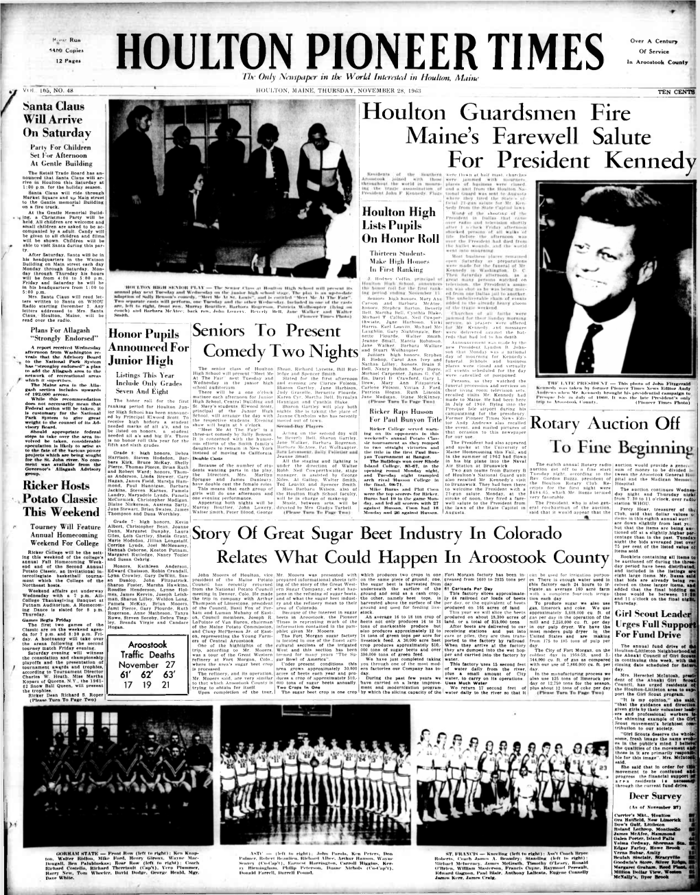 Houlton Pioneer Times : November 28, 1963