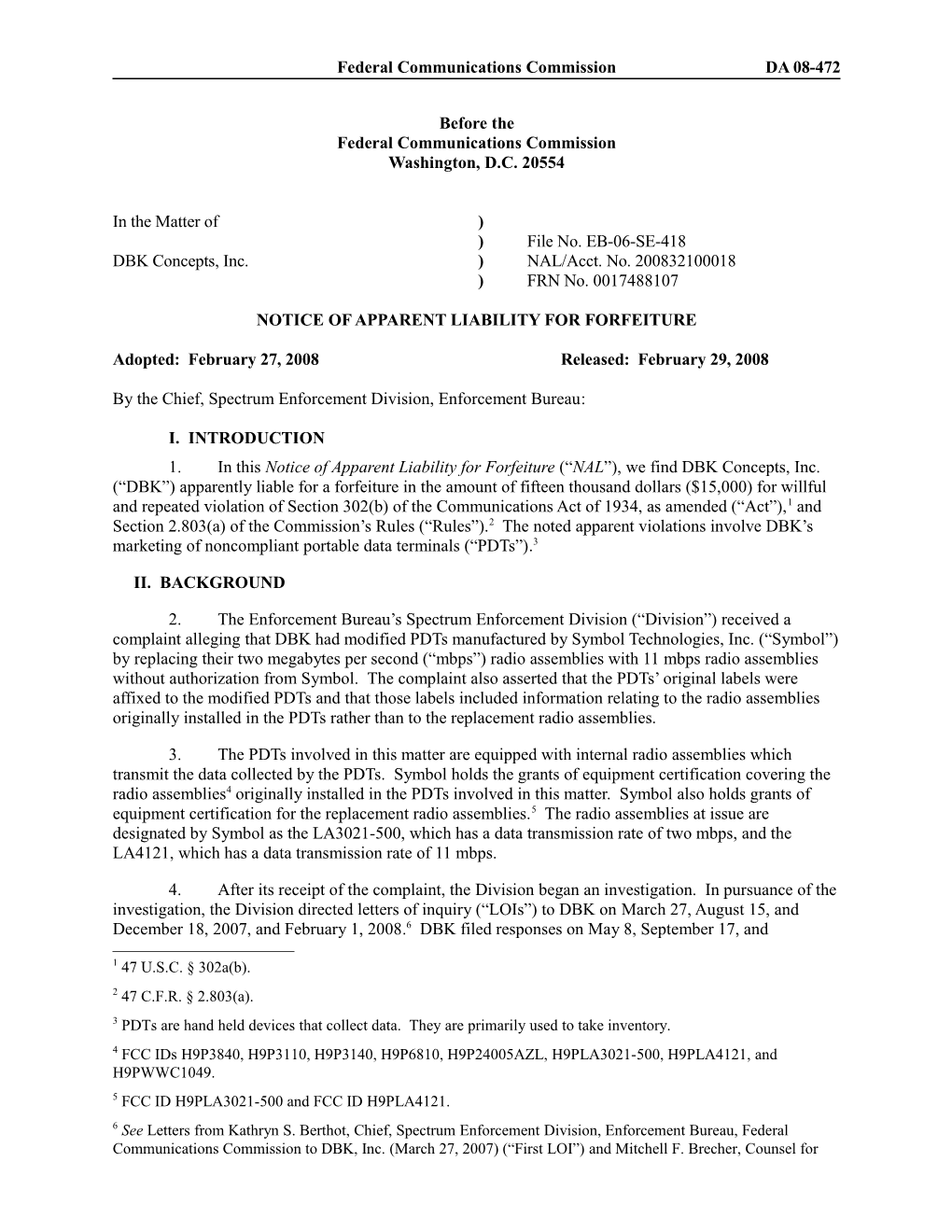 Notice of Apparent Liability for Forfeiture s5