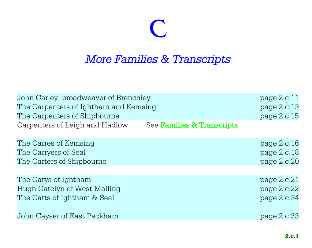 C More Families & Transcripts