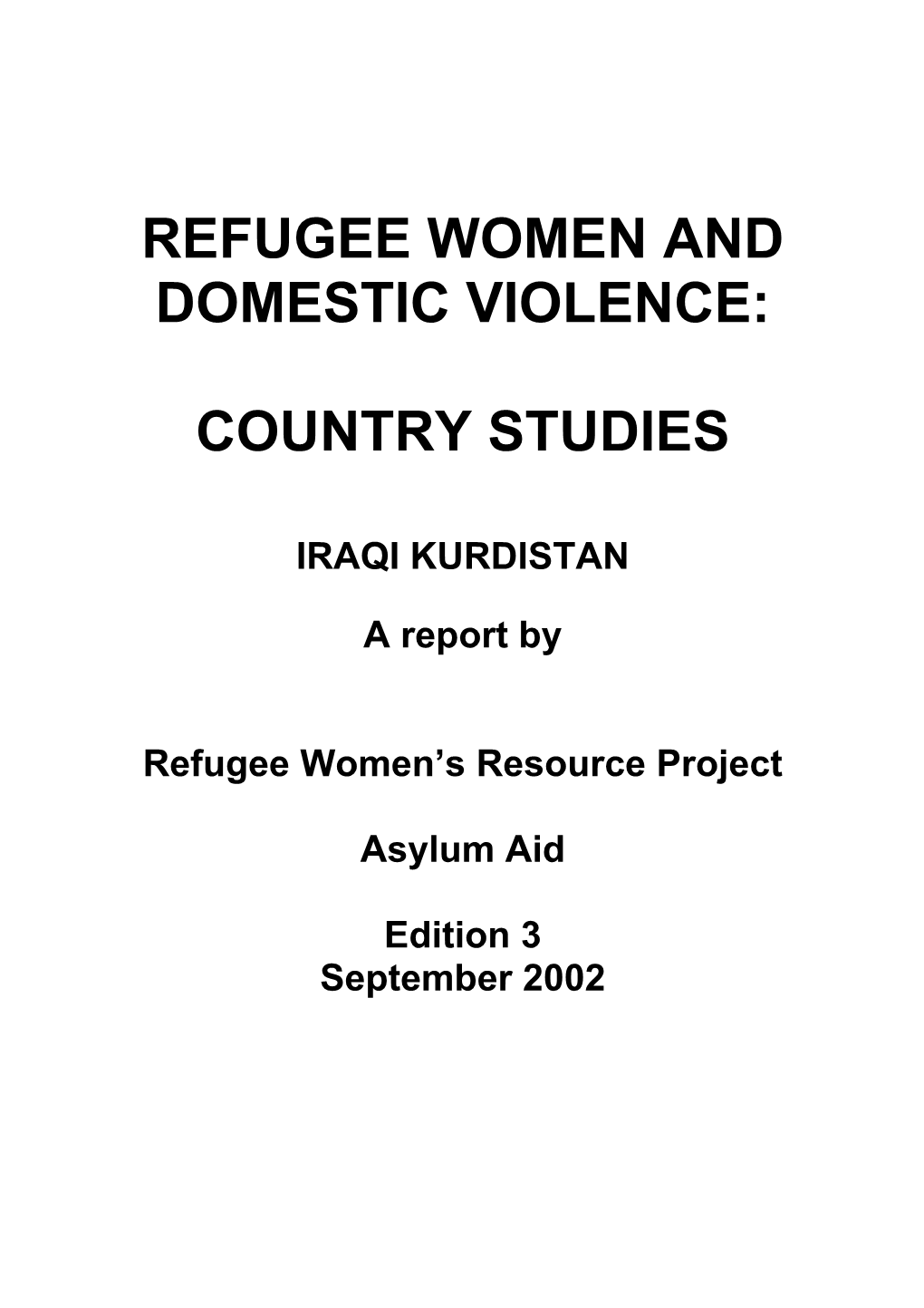 Refugee Women and Domestic Violence