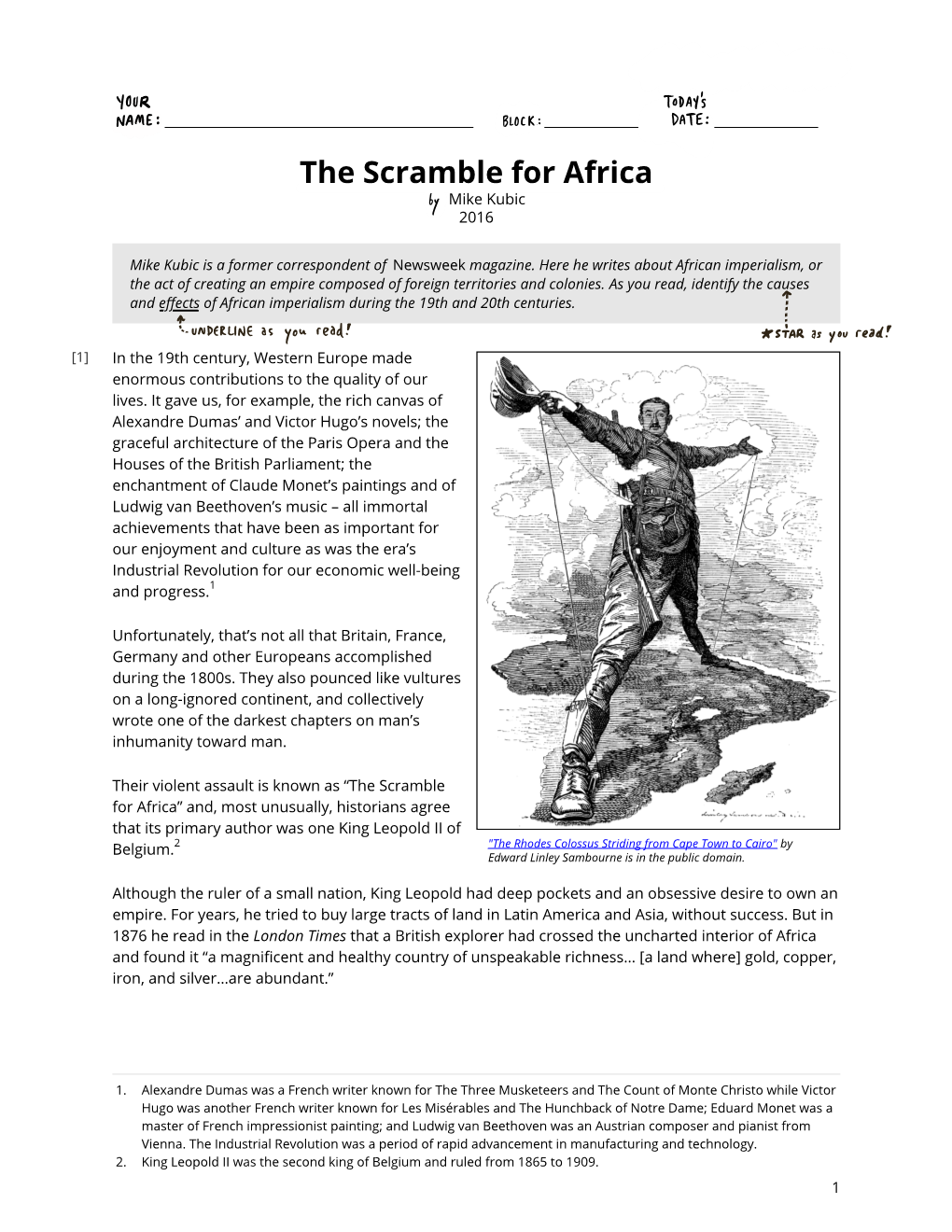 The Scramble for Africa Thitiff