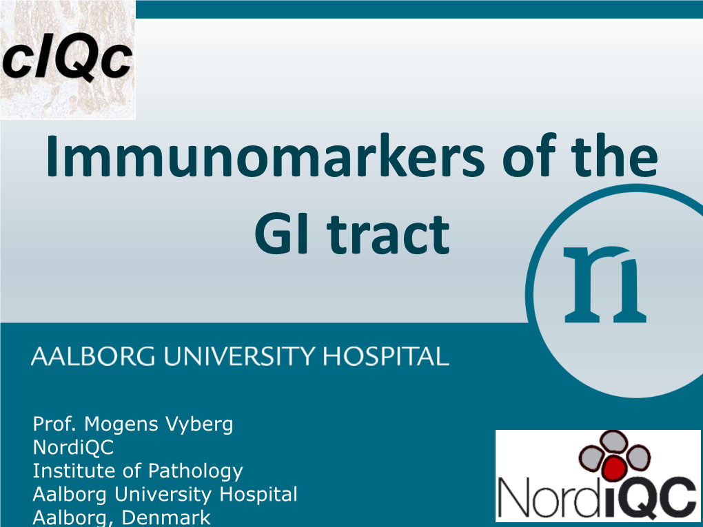 Immunomarkers of the GI Tract