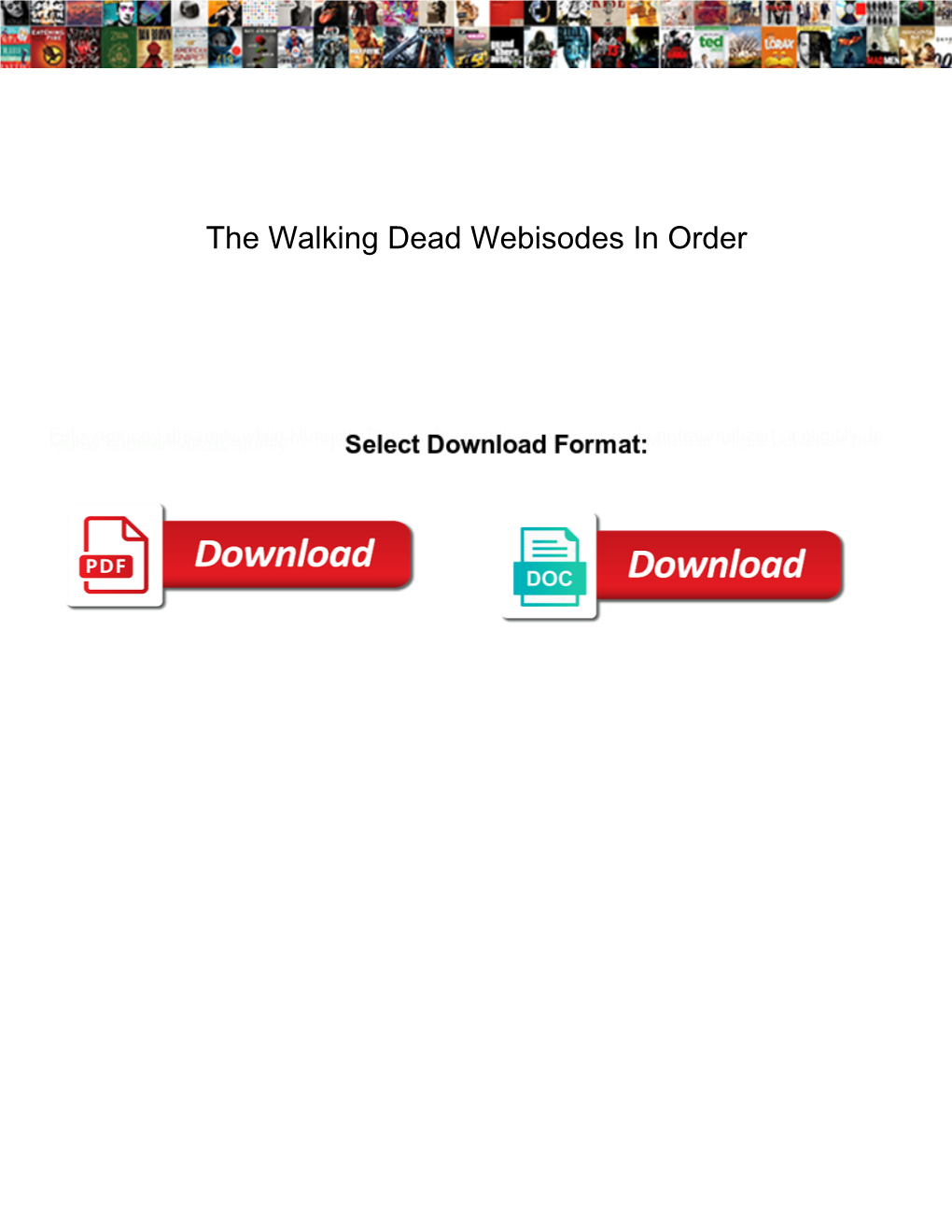 The Walking Dead Webisodes in Order