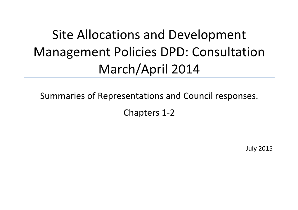 SADM Report of Consultation Appendix K