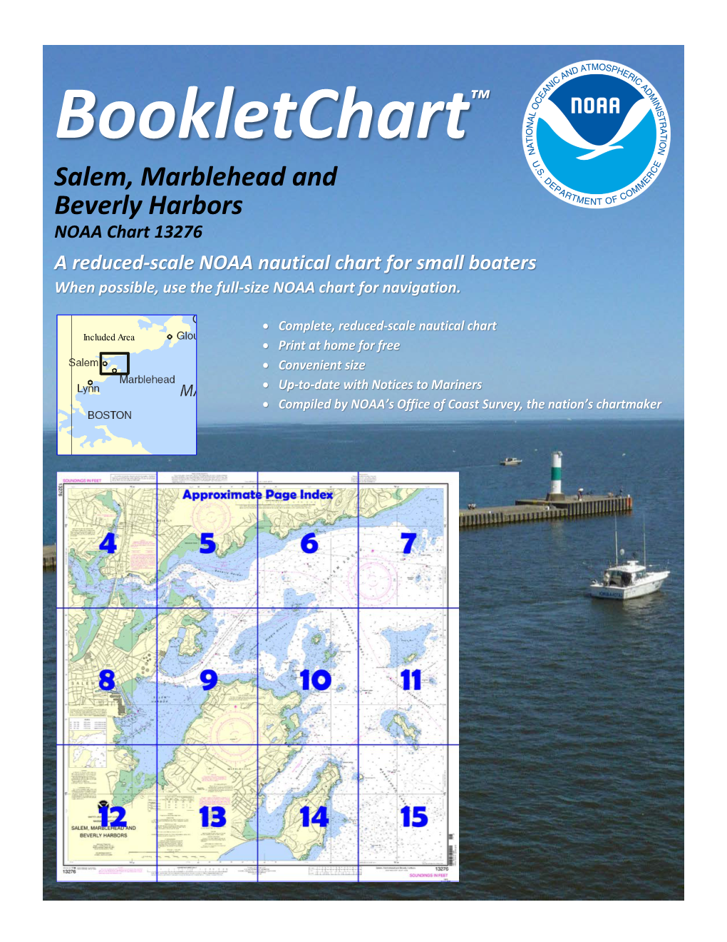 Bookletchart™ Salem, Marblehead and Beverly Harbors NOAA Chart 13276