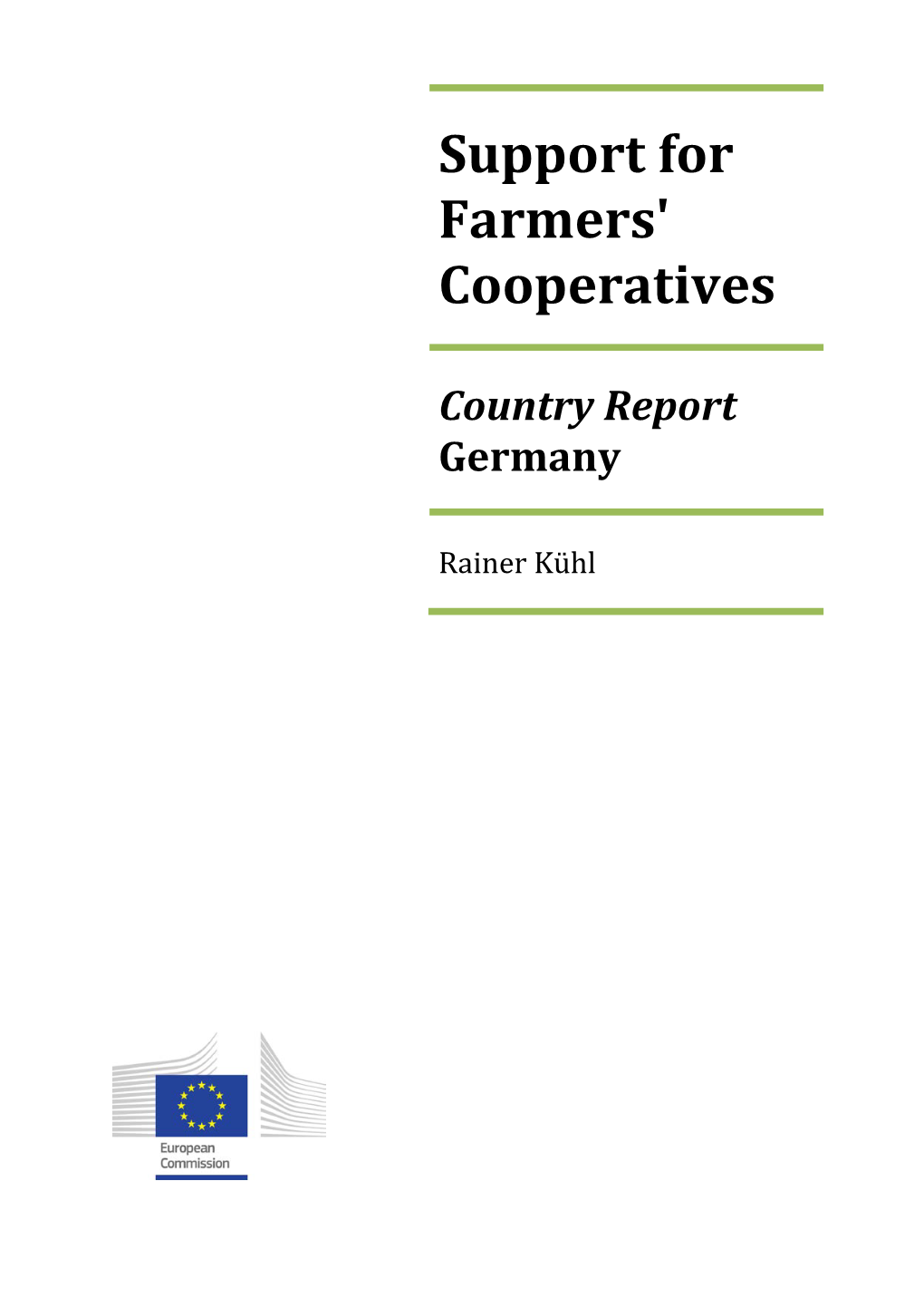 Support for Farmers' Cooperatives Country Report Germany