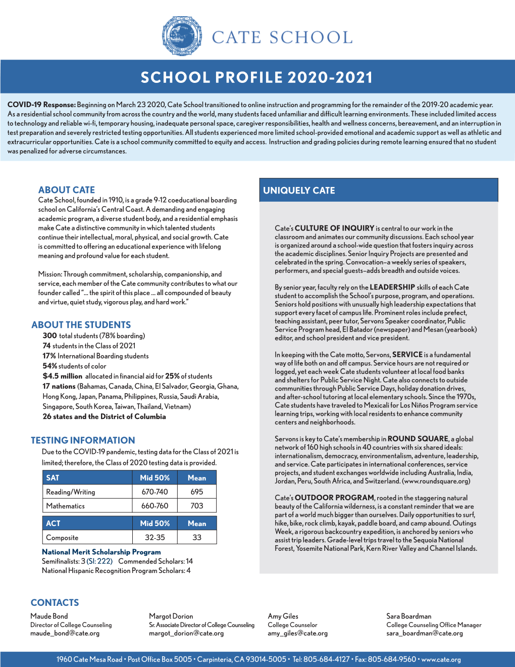 School Profile 2020-2021