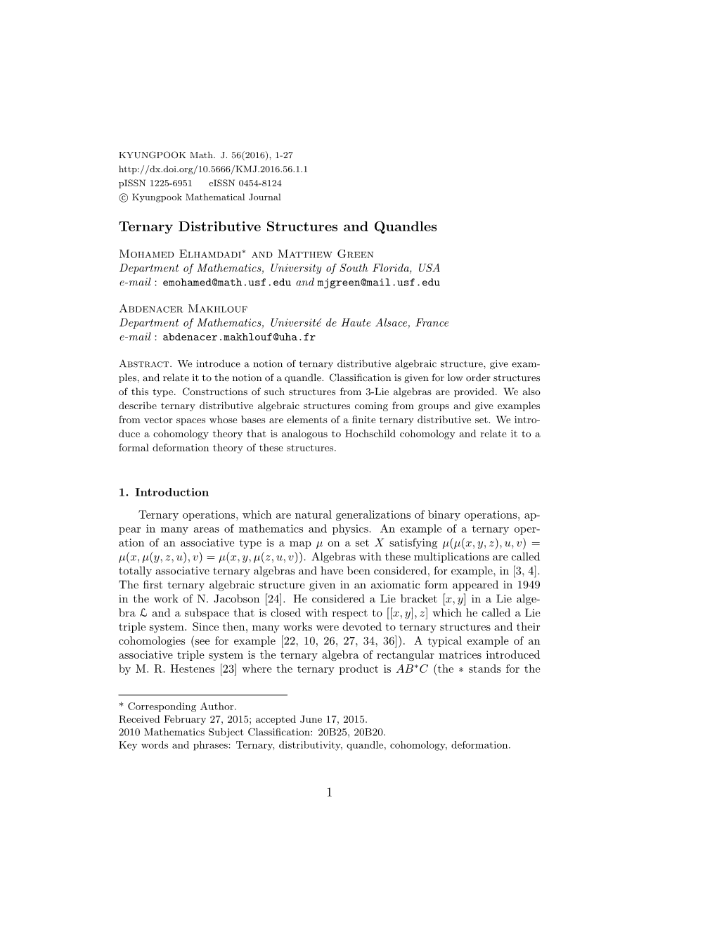 Ternary Distributive Structures and Quandles