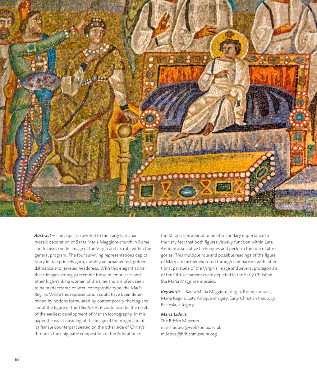 The Paper Is Devoted to the Early Christian Mosaic Decoration Of