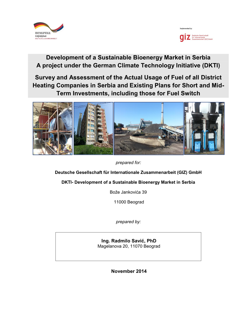 DKTI- Development of a Sustainable Bioenergy Market in Serbia