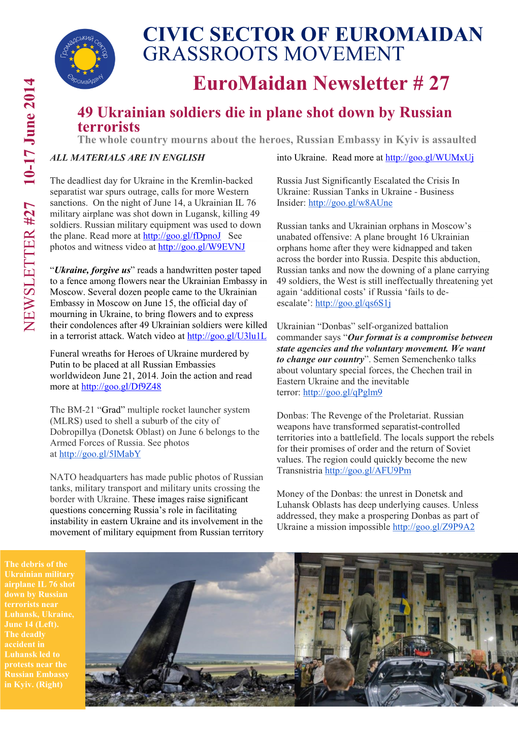 Euromaidan Newsletter No. 27