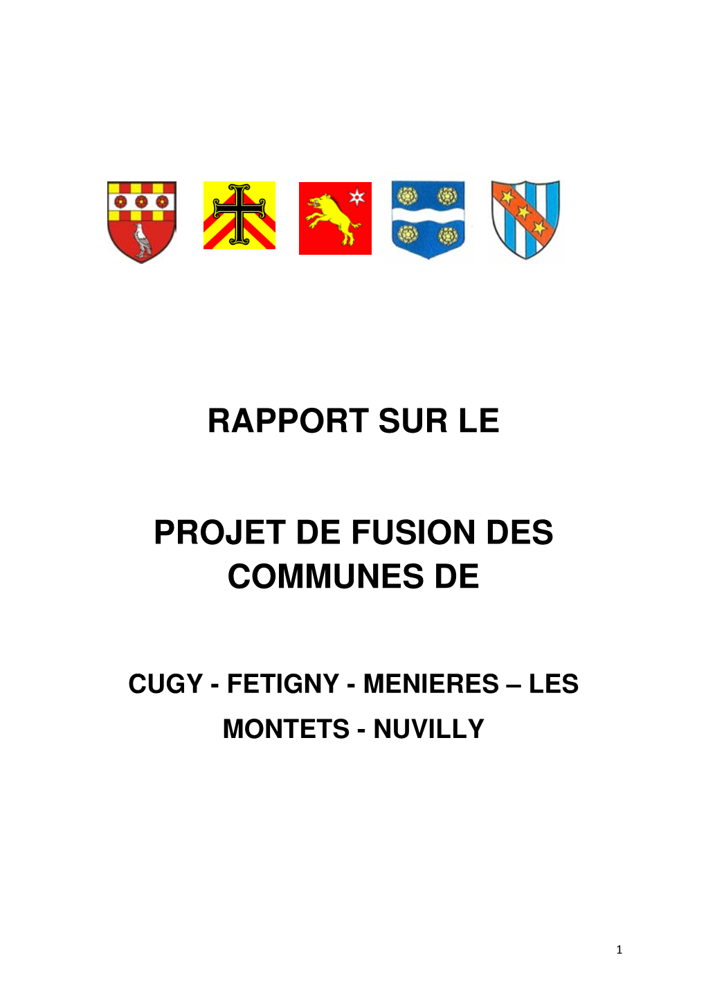 Rapport Sur Le Projet De Fusion Des Communes De