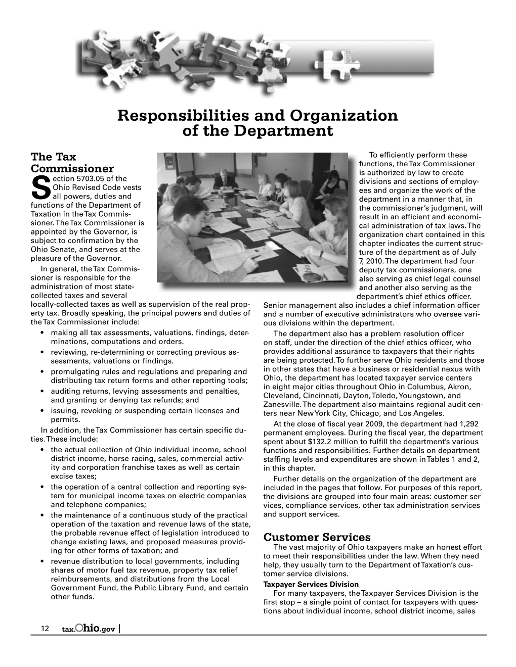Responsibilities and Organization of the Department