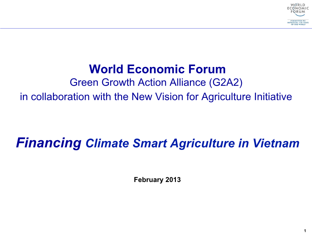 World Economic Forum Financing Climate Smart Agriculture in Vietnam