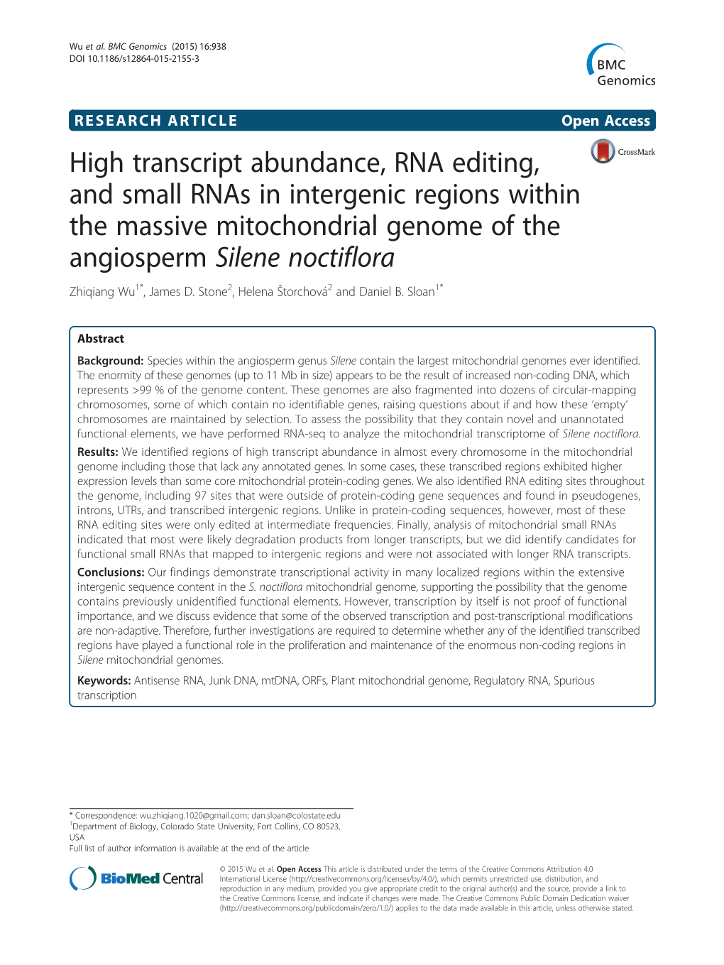 High Transcript Abundance, RNA Editing, and Small Rnas In