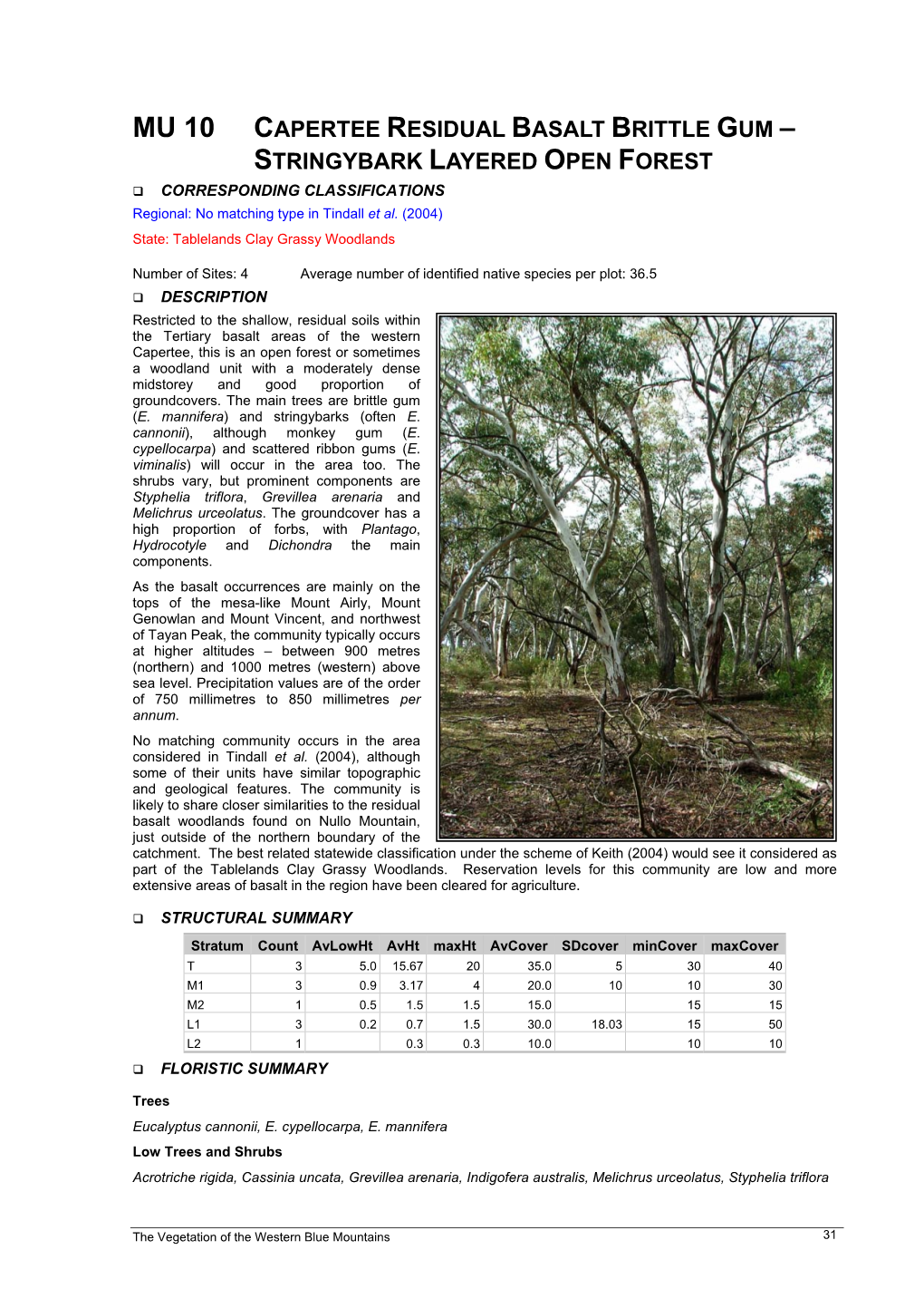 The Vegetation of the Western Blue Mountains Including the Capertee, Coxs, Jenolan & Gurnang Areas. Volume 2